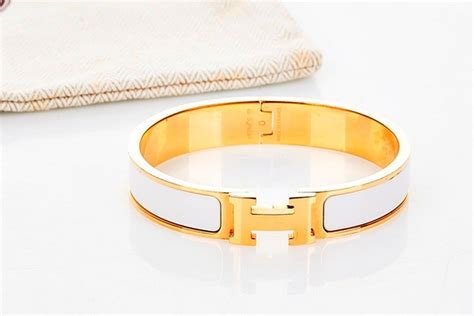 hermes white gold h bracelet|hermes clic h bracelet small.